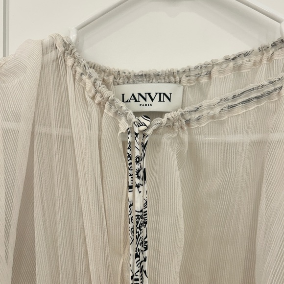 Lanvin Cream and Black Patterned Blouse - Picture 2 of 7
